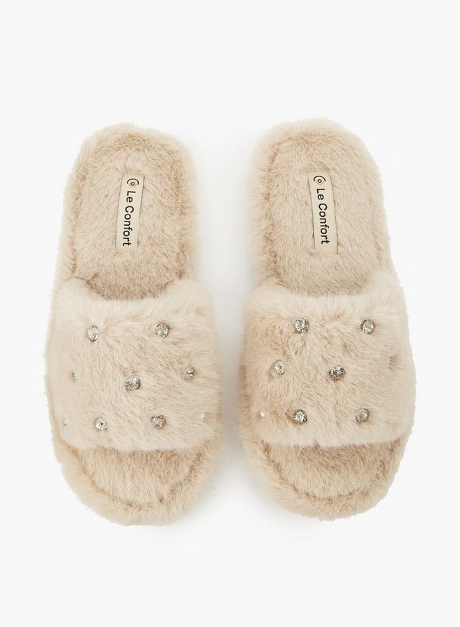 Le Confort Women Embellished Bedroom Slides - Image 3